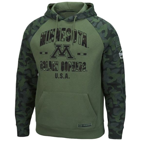 Colosseum Other - Minnesota Golden Gophers Colosseum Olive Camo OHT Military Appreciation Hoodie L